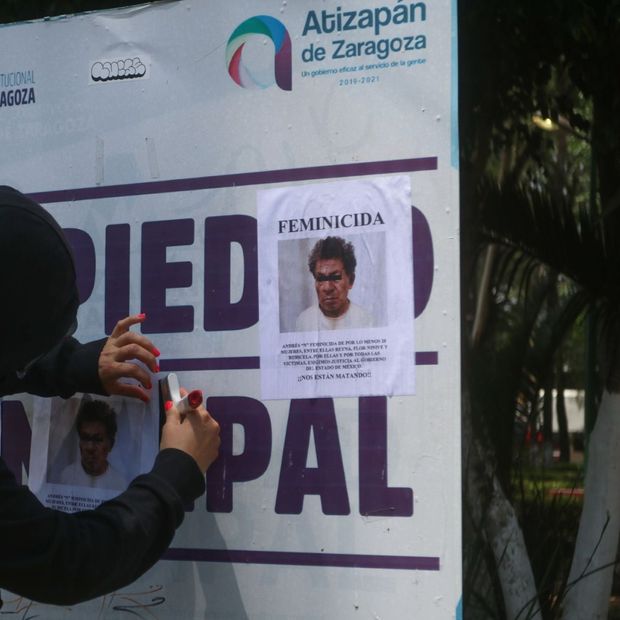 Protestan contra el feminicida serial Andrés Filomeno "N"